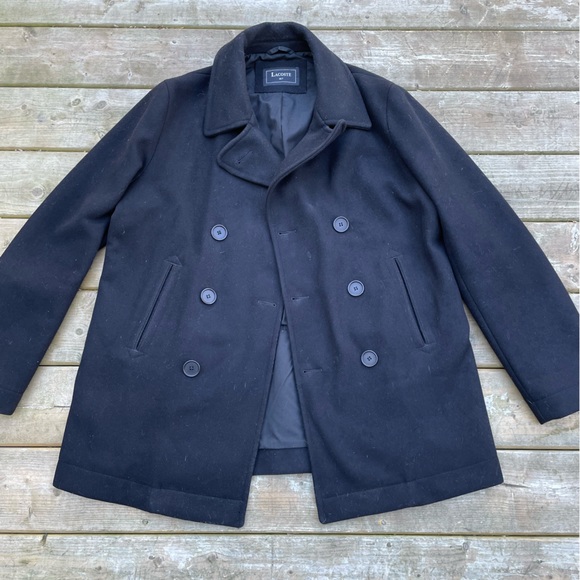 Coats | Lacoste Wool Blend Peacoat 